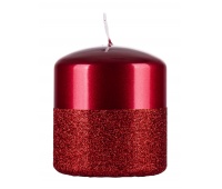Pillar candle DONAU HOME Onyx, 80x90mm, red