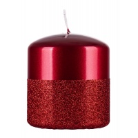 Pillar candle DONAU HOME Onyx, 80x90mm, red