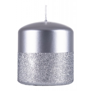 Świeca słupek DONAU HOME Onyx, 80x90mm, srebrny, Świece, Wyposażenie biura