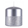 Pillar candle DONAU HOME Onyx, 80x90mm, silver