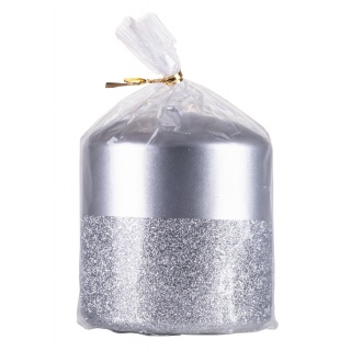 Świeca słupek DONAU HOME Onyx, 80x90mm, srebrny, Świece, Wyposażenie biura