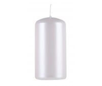 Pillar candle DONAU HOME Standard Gloss, 50x100mm, set of 4, pearl white
