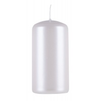 Pillar candle DONAU HOME Standard Gloss, 50x100mm, set of 4, pearl white