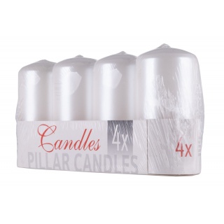 Świeca słupek DONAU HOME Standard Lakier, 50x100mm, 4 szt., biały perła, Świece, Wyposażenie biura