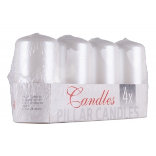 Świeca słupek DONAU HOME Standard Lakier, 50x100mm, 4 szt., biały perła, Świece, Wyposażenie biura