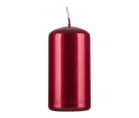 Pillar candle DONAU HOME Standard Gloss, 50x100mm, set of 4, metallic red gloss