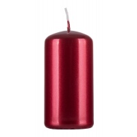 Pillar candle DONAU HOME Standard Gloss, 50x100mm, set of 4, metallic red gloss