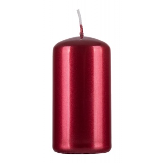 Świeca słupek DONAU HOME Standard Lakier, 50x100mm, 4 szt., czerwony metaliczny połysk, Świece, Wyposażenie biura