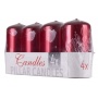 Pillar candle DONAU HOME Standard Gloss, 50x100mm, set of 4, metallic red gloss