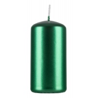 Pillar candle DONAU HOME Standard Gloss, 50x100mm, set of 4, metallic green gloss