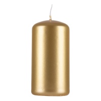 Pillar candle DONAU HOME Standard Gloss, 50x100mm, set of 4, gold