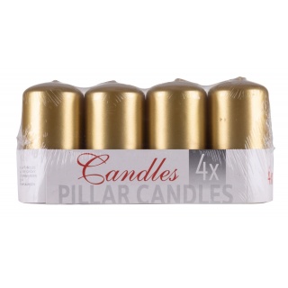 Świeca słupek DONAU HOME Standard Lakier, 50x100mm, 4 szt., złoty, Świece, Wyposażenie biura