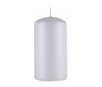 Pillar candle DONAU HOME Standard Gloss, 60x115mm, metallic matte white