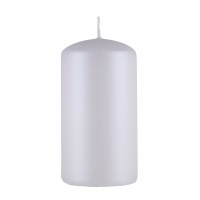 Pillar candle DONAU HOME Standard Gloss, 60x115mm, metallic matte white