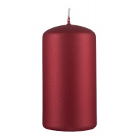 Pillar candle DONAU HOME Standard Gloss, 60x115mm, matte metallic red