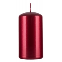 Pillar candle DONAU HOME Standard Gloss, 60x115mm, glossy metallic red