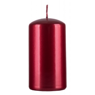 Świeca słupek DONAU HOME Standard Lakier, 60x115mm, czerwony metaliczny połysk, Świece, Wyposażenie biura