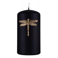 Pillar candle DONAU HOME Dragonfly, 70x130mm, black