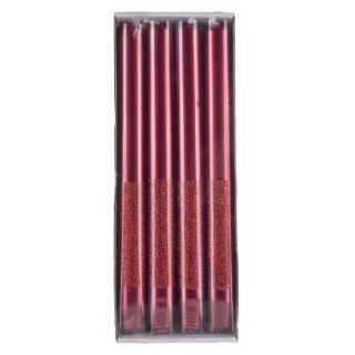 Świeca stołowa DONAU HOME Onyx, 22x250mm, 4 szt., czerwony, Świece, Wyposażenie biura