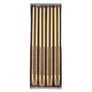 Świeca stołowa DONAU HOME Onyx, 22x250mm, 4 szt., złoty, Świece, Wyposażenie biura