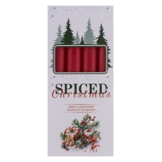 Świeca stołowa DONAU HOME Spiced Christmas, 20x170mm, 4 szt., jabłko z cynamonem, czerwony, Świece, Wyposażenie biura