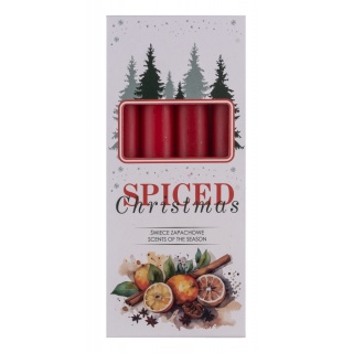 Świeca stołowa DONAU HOME Spiced Christmas, 20x170mm, 4 szt., pomarańcza z goździkami, czerwony, Świece, Wyposażenie biura