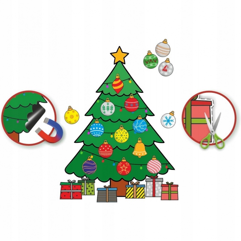 ZESTAW KREATYWNY CHOINKA MAGNETYCZNA BOMBKI, Kreatywne, Zabawki