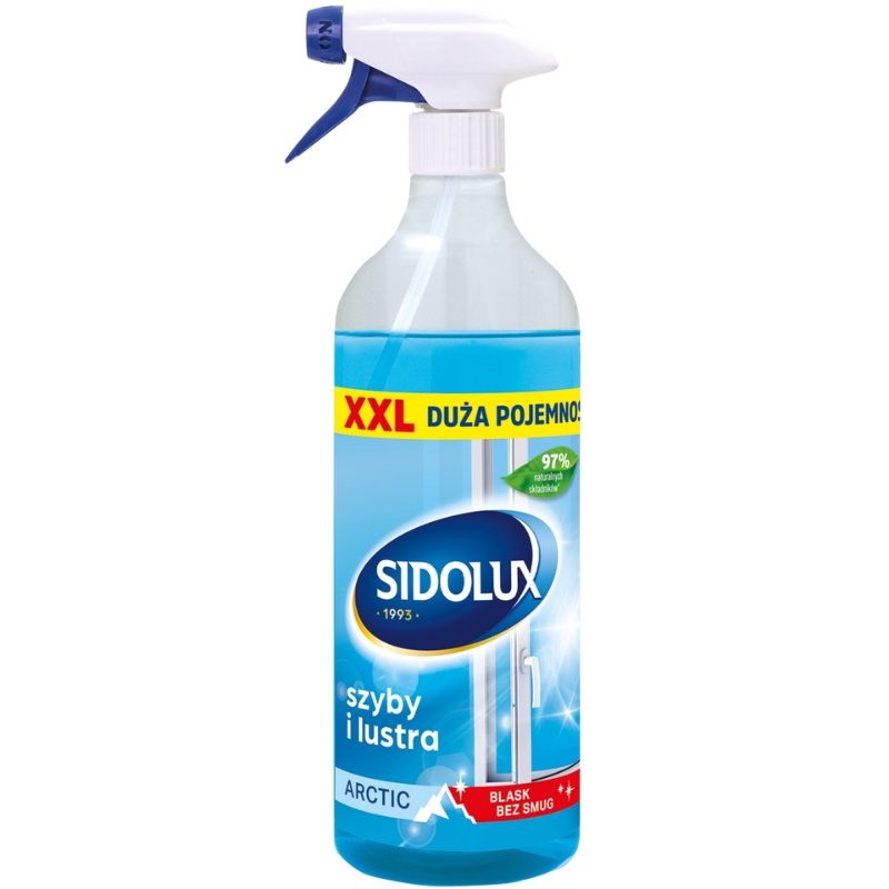 SIDOLUX PŁYN DO SZYB 900ml.ARCTIC, Środki czyszczące, Art. higieniczne i dozowniki