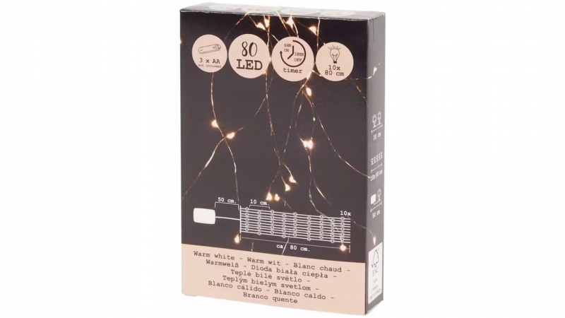 LAMPKI LED 80szt.80cm., Boże Narodzenie, Art. świąteczne i okolicznościowe