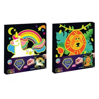 MALOWANIE DIAMENTAMI PODOBRAZIE 20x20 LEW, Zestawy kreatywne, Art. kreatywne