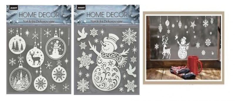 NAKLEJKI DEKORACYJNE BOŻE NARODZENIE HOME DECOR, Naklejki, Art. kreatywne