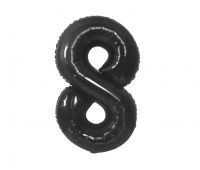 BALON FOLIOWY B&C CYFRA 8 MATOWA CZARNA 85cm., Balony, Art. na okazje i przyjęcia