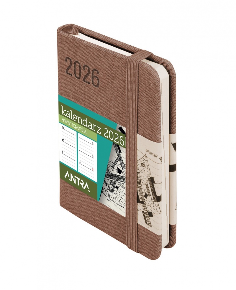 KALENDARZ AWANGARDA A7 TWD MOCCA 2026, Tygodniowe, Kalendarze