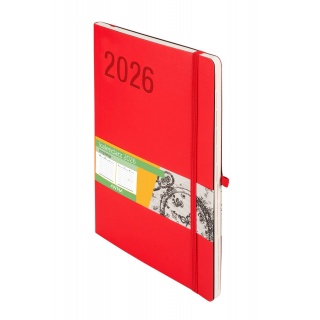 KALENDARZ IMPRESJA B5 TDW CZERWONY 2026, Tygodniowe, Kalendarze