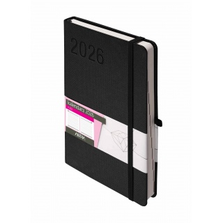 KALENDARZ RUBI A5 DNS CZARNY 2026, Dzienne, Kalendarze