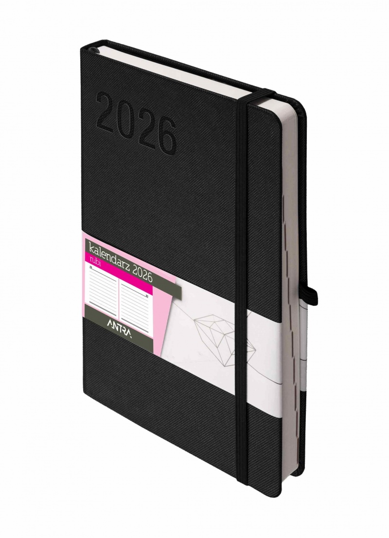 KALENDARZ RUBI A5 DNS CZARNY 2026, Dzienne, Kalendarze