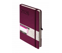 KALENDARZ RUBI A5 DNS BORDOWY 2026, Dzienne, Kalendarze
