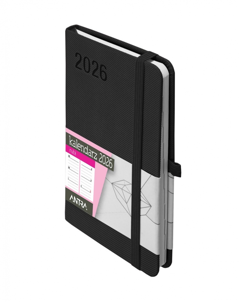 KALENDARZ RUBI A6 TDW CZARNY 2026, Tygodniowe, Kalendarze