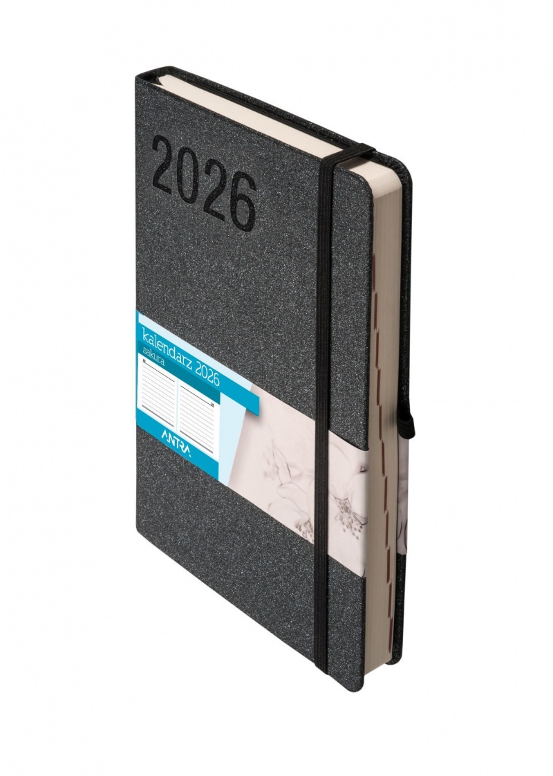 KALENDARZ SAKURA A5 DNS CZARNY 2026, Dzienne, Kalendarze