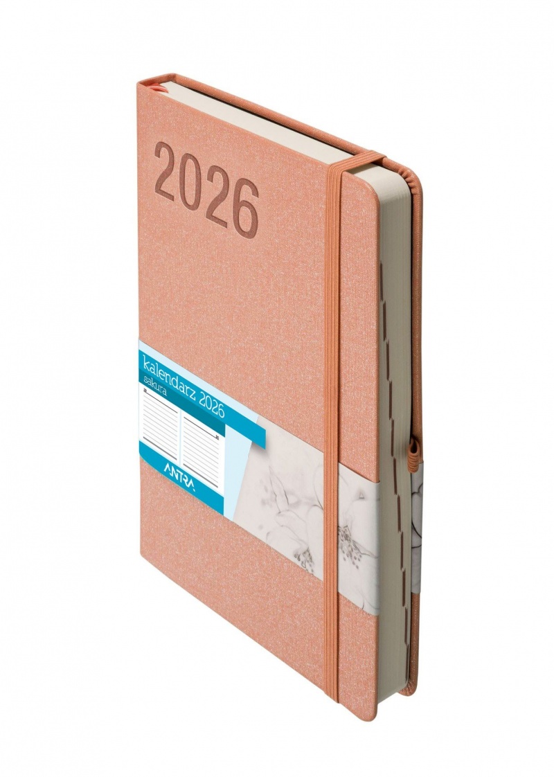 KALENDARZ SAKURA A5 DNS MIEDZIANY 2026, Dzienne, Kalendarze