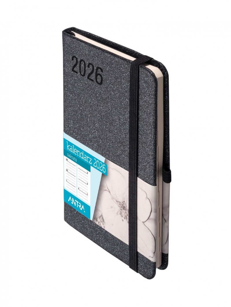 KALENDARZ SAKURA A6 TDW CZARNY 2026, Tygodniowe, Kalendarze