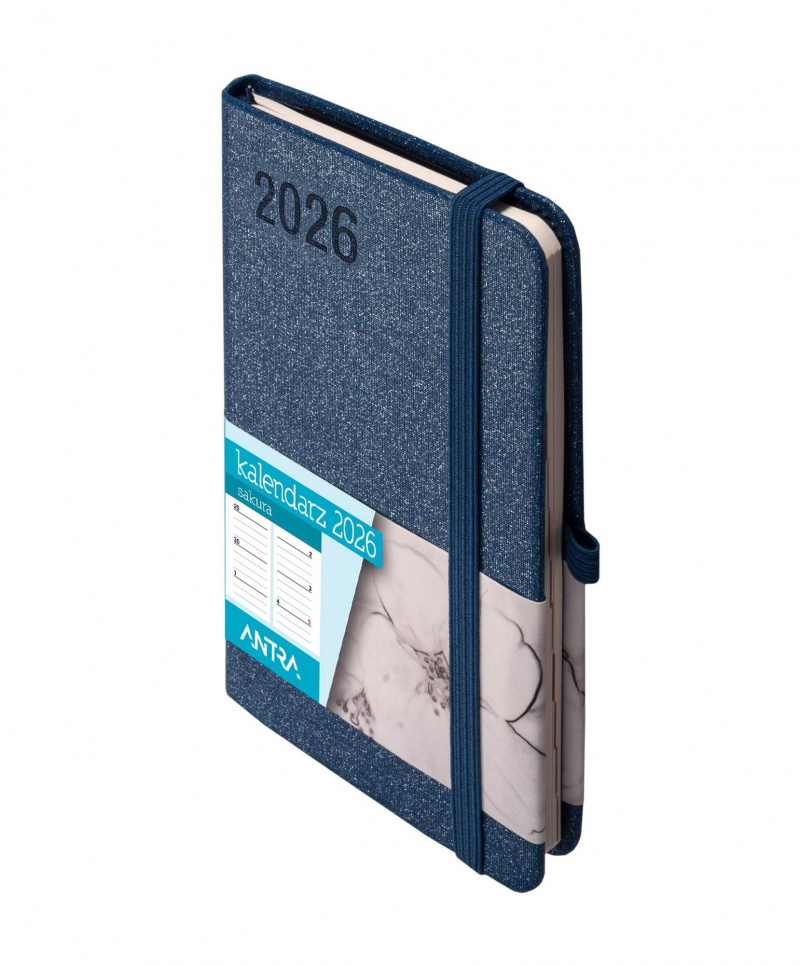 KALENDARZ SAKURA A6 TDW GRANATOWY 2026, Tygodniowe, Kalendarze