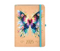 KALENDARZ A5 KRAFT TNS MOTYL 2026, Tygodniowe, Kalendarze