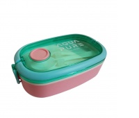 ŚNIADANI&Oacute;WKA AQUA PURE+ SZTUĆCE MINT/PINK, Zestawy, Bidony i śniadani&oacute;wki