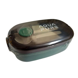 ŚNIADANI&Oacute;WKA AQUA PURE+ SZTUĆCE GREEN/BLACK, Zestawy, Bidony i śniadani&oacute;wki