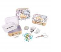 Wszystko do szkoły TRENDHAUS SCH, zestaw biurowy, 5 element&oacute;w, pudełko metalowe, mix kolor&oacute;w, Szkolne, Gadżety