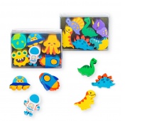 Gumki do ścierania TRENDHAUS ER, dino i kosmos, zestaw 6 szt., mix kolor&oacute;w, Szkolne, Gadżety