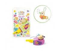 Gwizdek drewniany TRENDHAUS GFH, ptaszek, mix kolor&oacute;w, Gry i zabawki, Gadżety