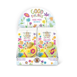 Gwizdek drewniany TRENDHAUS GFH, ptaszek, mix kolor&oacute;w, Gry i zabawki, Gadżety