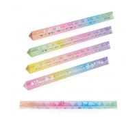 Linijka akrylowa TRENDHAUS GFH, tęcza, 18 cm, mix kolor&oacute;w, Szkolne, Gadżety